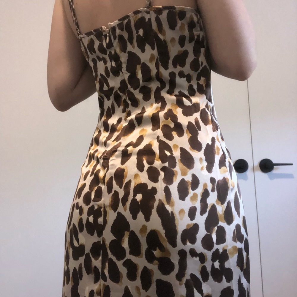 Silky Maxi Leopard Slip Dress - Picture 3 of 9